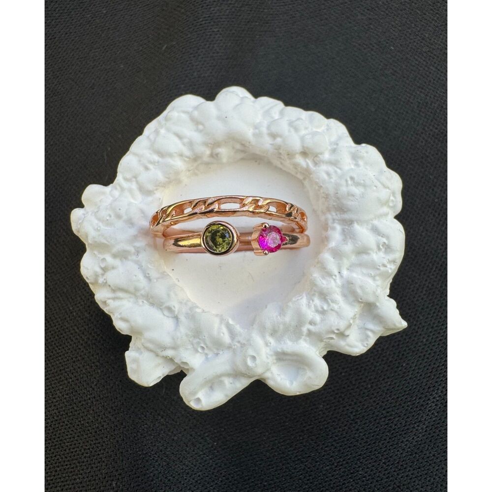 Rose Gold Vermeil Stack Rings - Picture 2 of 3